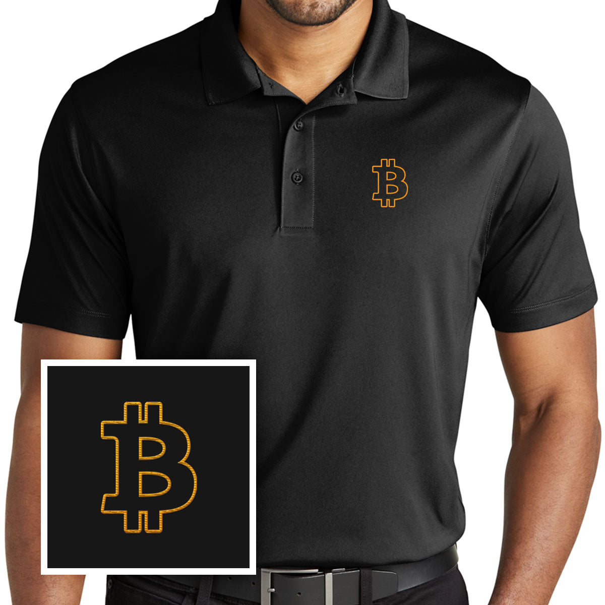 Bitcoin polo shirt hotsell