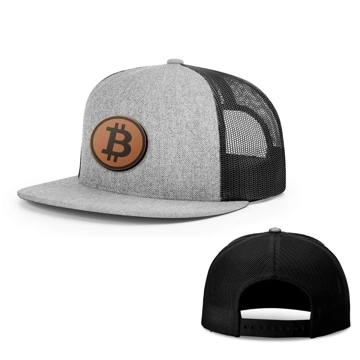Bitcoin B Snapback Hat Red Heather Grey