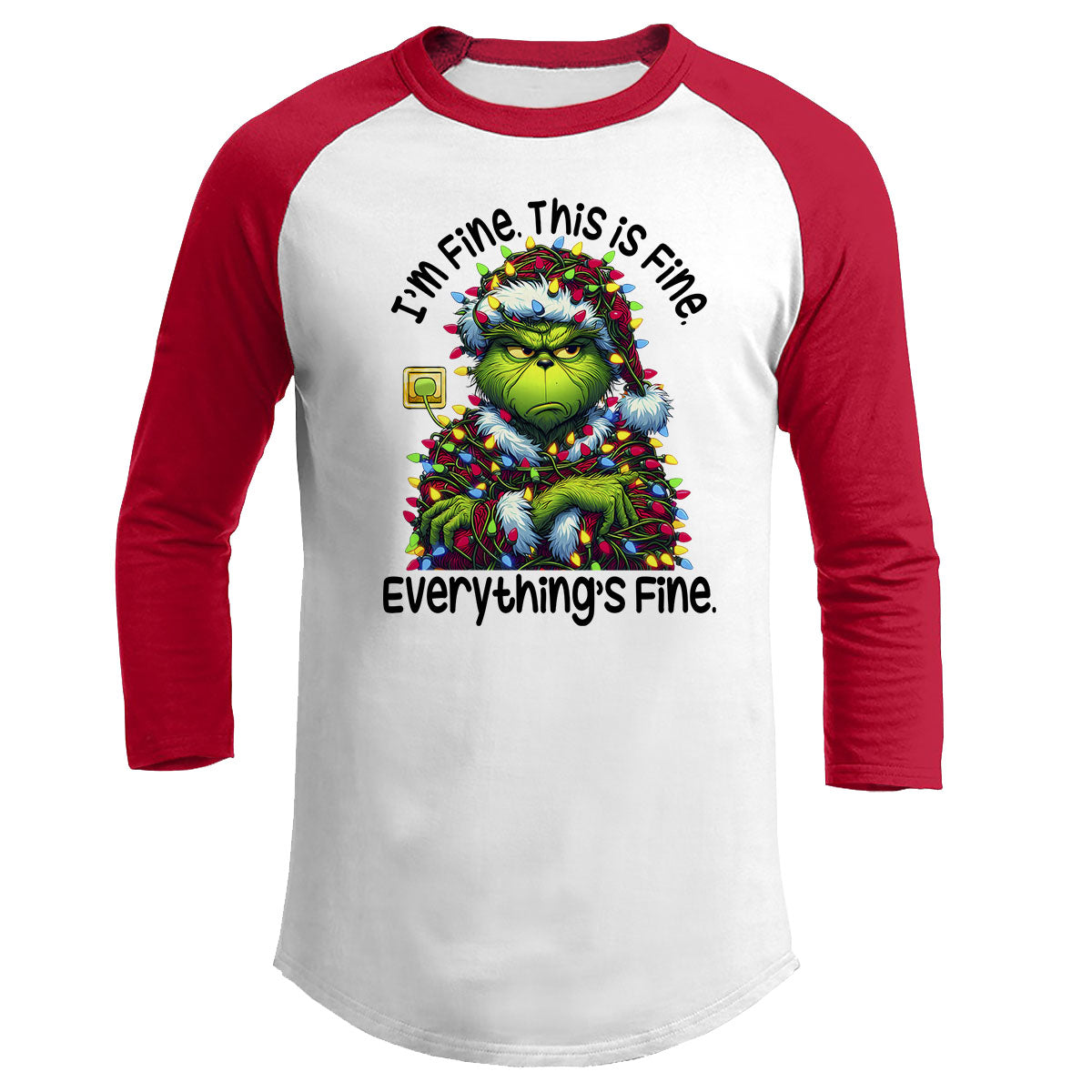 I'm Fine, This Is Fine, Everything's Fine Raglan Tee