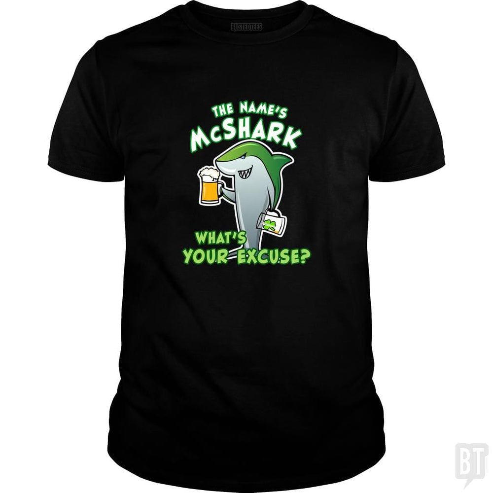 Shark Funny Beer Drinking - BustedTees.com