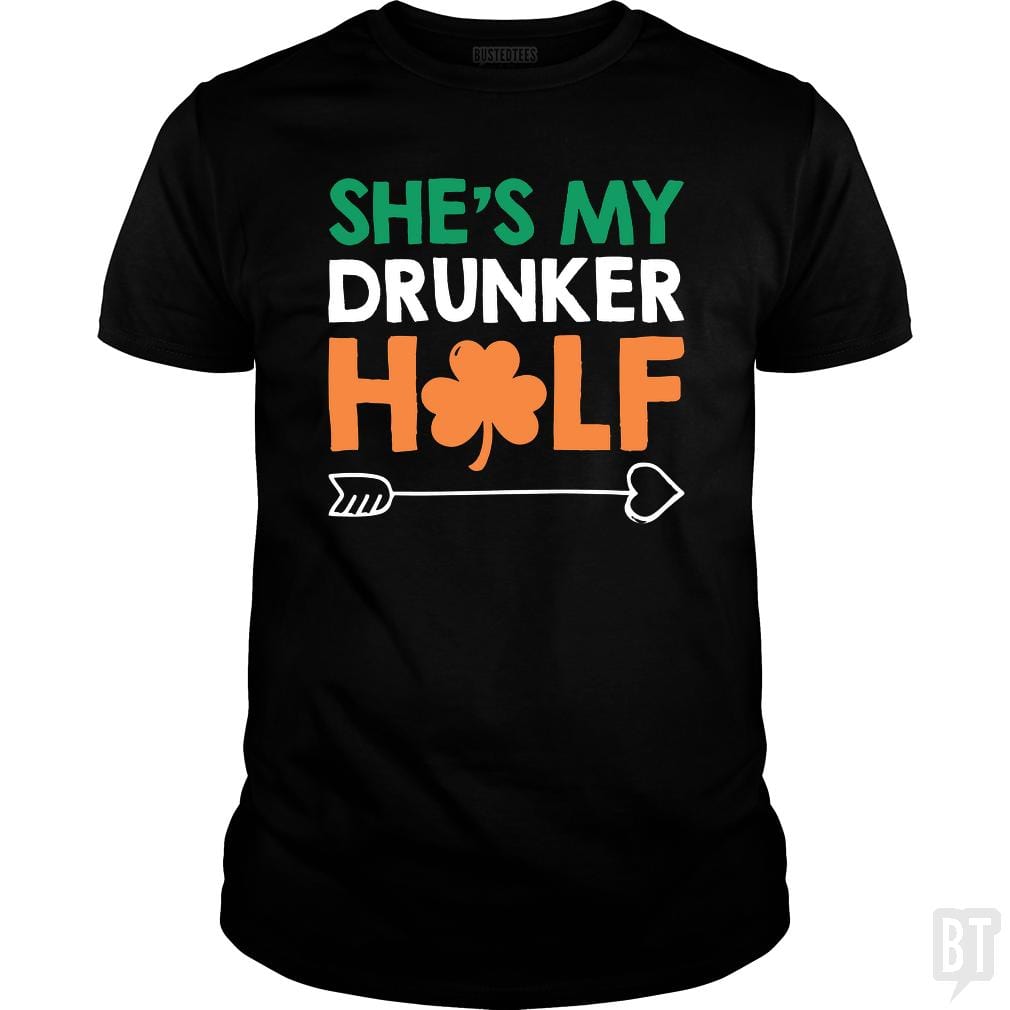 SunFrog-Busted Funky Hippo Classic Guys / Unisex Tee / Black / S She's My Drunker Half