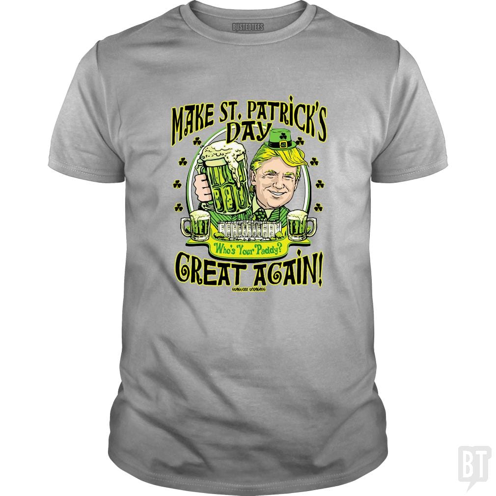 SunFrog-Busted Spitball Politics Classic Guys / Unisex Tee / Sport Grey / S Make St. Patrick's Day Great Again