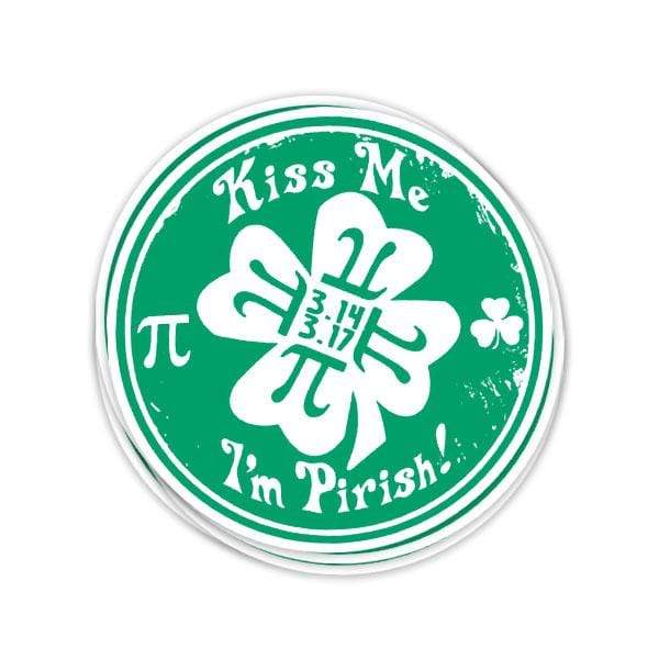 SunFrog-Busted Stickers Kiss Me I'm Pirish Vinyl Sticker